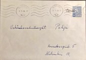 Suomi - Ylimaa postipysäkkileima - Seinäjoki 3.5.68 kuorella Suomi - Ylimaa postipysäkkileima - Seinäjoki 3.5.68 kuorella