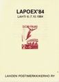 Suomi 1984 - Lapoex 84, Lahden Postimerkkikerho ry Suomi 1984 - Lapoex 84, Lahden Postimerkkikerho ry