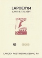 Suomi 1984 - Lapoex 84, Lahden Postimerkkikerho ry (numeroitu) Suomi 1984 - Lapoex 84, Lahden Postimerkkikerho ry (numeroitu)