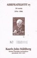 Suomi 1984 - Karl-Juho Ståhlberg, Aihefilatelistit ry Suomi 1984 - Karl-Juho Ståhlberg, Aihefilatelistit ry