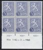 Finland 1954 - N:o block of six 1142-3-1960 Coat of arms lion type m54 5mk violet