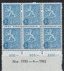 Suomi 1956 - Numerokuusilo 1193-4-1962 Leijonamalli m54 30mk sininen