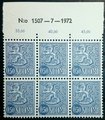 Suomi 1972 - Numerokuusilo 1507-7-1972 Leijonamalli m63 0,50mk sininen f. paperi y