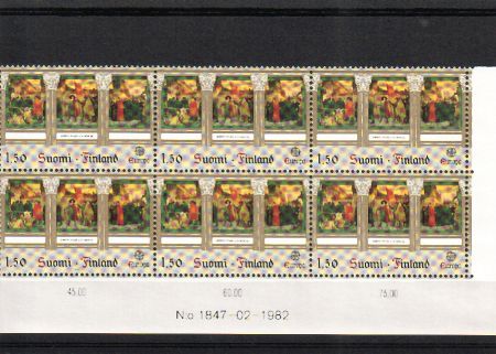 Finland 1982 - N:o block of six 1847-02-1982 Europa CEPT 2/2 Fresco