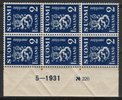 Suomi 1930 - Numerokuusilo 220-5-1931 Leijonamalli m30 2mk tummansininen