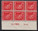 Suomi 1932 - Numerokuusilo 292-5-1935 Leijonamalli m30 1 1/2 mk punainen