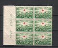 Finland 1939 - N:o block of six 364-11-1938 Red Cross 1939 - 1/4 Battlefield at Solferino grn