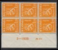 Finland 1932 - N:o block of six 374-2-1939 Coat of arms lion type m30 1,25mk yellow