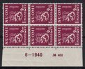 Finland 1940 - N:o block of six 403-6-1940 Coat of arms lion type m30 2,75mk lilac