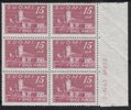 Finland 1945 - N:o block of six 658-5-1943 The Olavinlinna Castle 15 mk