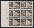 Finland 1945 - N:o block of six 722-11-1946 Post Office Helsinki 20 mk