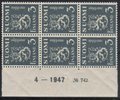 Finland 1947 - N:o block of six 742-4-1947 Coat of arms lion type m30 3mk grey