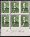 Finland 1942 - East Karelia Risto Ryti 1/6 50 p, green N:o block of six 504-5-1942 Finland 1942 - East Karelia Risto Ryti 1/6 50 p, green N:o block of six 504-5-1942