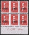 Finland 1942 - East Karelia Risto Ryti 3/6 2 mk, red orange N:o block of six 480-1-1942 Finland 1942 - East Karelia Risto Ryti 3/6 2 mk, red orange N:o block of six 480-1-1942