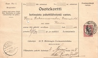- Pakettikortti Helsinki - Keuruu 1918 - Pakettikortti Helsinki - Keuruu 1918