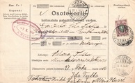- Pakettikortti Helsinki - Kuopio - Kangasniemi 1916 - Pakettikortti Helsinki - Kuopio - Kangasniemi 1916