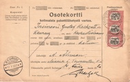 - Pakettikortti Helsinki - Keuruu 1920 - Pakettikortti Helsinki - Keuruu 1920