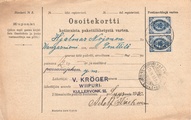 - Pakettikortti Wiipuri - Kangasniemi 1910 - Pakettikortti Wiipuri - Kangasniemi 1910