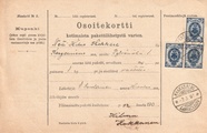 - Pakettikortti Hankasalmi - Kangasniemi 1908 - Pakettikortti Hankasalmi - Kangasniemi 1908