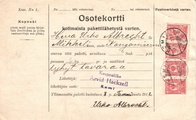 - Pakettikortti Kemi - Kangasniemi 1912 - Pakettikortti Kemi - Kangasniemi 1912