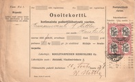 - Pakettikortti Helsinki - Karstula 1921 - Pakettikortti Helsinki - Karstula 1921