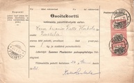 - Pakettikortti Helsinki - Karstula 1921 - Pakettikortti Helsinki - Karstula 1921