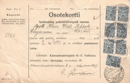 - Pakettikortti Helsinki - Kangasniemi 1911 - Pakettikortti Helsinki - Kangasniemi 1911