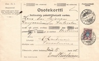 - Pakettikortti Savonlinna - Kangasniemi 1915 - Pakettikortti Savonlinna - Kangasniemi 1915