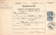 - Pakettikortti Joutsa - Kangasniemi 1913 - Pakettikortti Joutsa - Kangasniemi 1913
