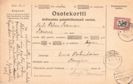 - Pakettikortti Keuruu - Kemijärvi 1918 - Pakettikortti Keuruu - Kemijärvi 1918