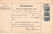- Pakettikortti Helsinki - Kangasniemi 1911 - Pakettikortti Helsinki - Kangasniemi 1911