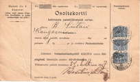 - Pakettikortti Helsinki - Kangasniemi 1917 - Pakettikortti Helsinki - Kangasniemi 1917