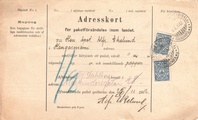 - Pakettikortti Helsinki - Kangasniemi 1912 - Pakettikortti Helsinki - Kangasniemi 1912
