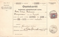 - Pakettikortti Hankasalmi - Kangasniemi 1915 - Pakettikortti Hankasalmi - Kangasniemi 1915