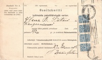 - Pakettikortti Helsinki - Kangasniemi 1915 - Pakettikortti Helsinki - Kangasniemi 1915