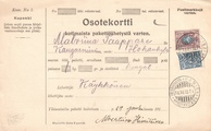 - Pakettikortti Hamina - Kangasniemi 1913 - Pakettikortti Hamina - Kangasniemi 1913