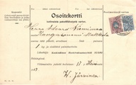 - Pakettikortti Helsinki - Kangasniemi 1913 - Pakettikortti Helsinki - Kangasniemi 1913