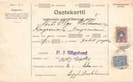 - Pakettikortti Helsinki - Kangasniemi 1913 - Pakettikortti Helsinki - Kangasniemi 1913