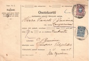 - Pakettikortti Tampere - Kangasniemi 1917 - Pakettikortti Tampere - Kangasniemi 1917