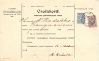 - Pakettikortti Helsinki - Kangasniemi 1913 - Pakettikortti Helsinki - Kangasniemi 1913