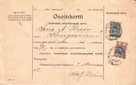 - Pakettikortti Helsinki - Kangasniemi 1917 - Pakettikortti Helsinki - Kangasniemi 1917