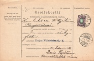 - Pakettikortti Harju - Kangasniemi 1911 - Pakettikortti Harju - Kangasniemi 1911