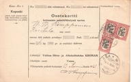 - Pakettikortti Vaasa - Karstula 1921 - Pakettikortti Vaasa - Karstula 1921