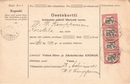 - Pakettikortti Vaasa - Karstula 1921 - Pakettikortti Vaasa - Karstula 1921