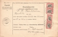 - Pakettikortti Vaasa - Karstula 1921 - Pakettikortti Vaasa - Karstula 1921