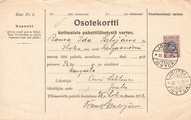 - Pakettikortti Joutsa - Kangasniemi 1912 - Pakettikortti Joutsa - Kangasniemi 1912