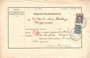 - Pakettikortti Kuopio - Kangasniemi 1912 - Pakettikortti Kuopio - Kangasniemi 1912