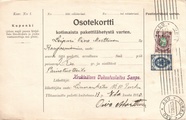 - Pakettikortti Turku - Kangasniemi 1910 - Pakettikortti Turku - Kangasniemi 1910
