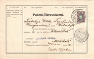 - Pakettikortti Mikkeli - Kangasniemi 1912 - Pakettikortti Mikkeli - Kangasniemi 1912