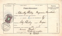- Pakettikortti Kuopio - Kangasniemi 1910 - Pakettikortti Kuopio - Kangasniemi 1910